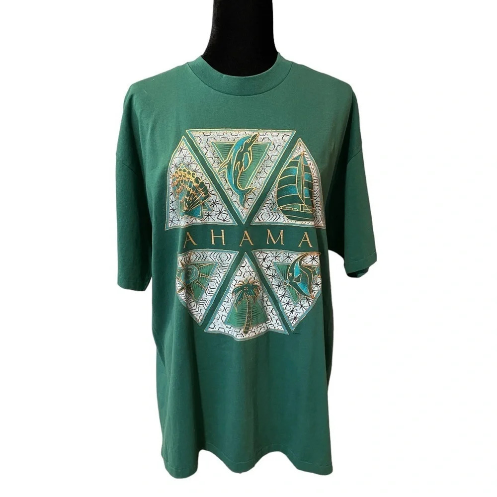 Vintage Hanes Heavyweight 50/50 Single Stitch T-Shirt Size XL BAHAMAS